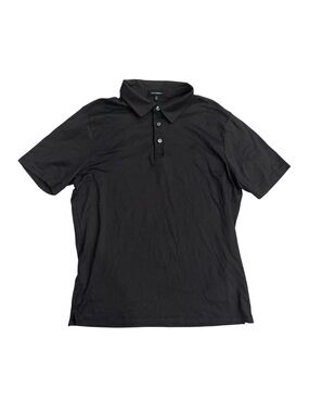 Men's Black Grey Short-Sleeve Polo Shirt Size XL